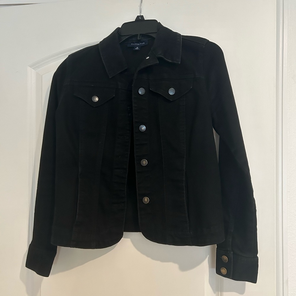 Charter Club XS Black Jean Jacket